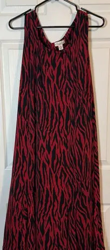 kim rogers Black And Red Zebra Print Dress, Midi, Polyester/Spandex, 22W