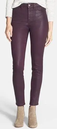 Treasure & Bond Women’s Skinny Wax Coated Burgundy High Rise Ankle Jeans Size 32