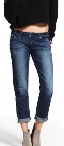 DL1961 Women’s Dark Wash Mid Rise Distressed Riley Boyfriend Jeans *altered