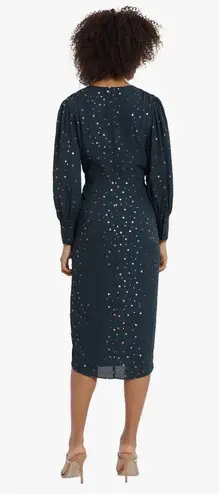 Maggy London Women's Long Sleeve Faux Wrap Dress