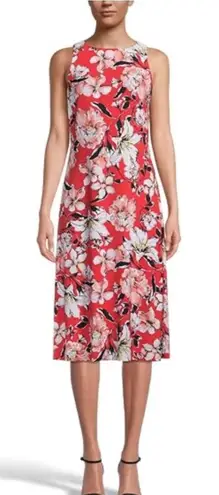 Kasper Red Midi Sleeveless Dress