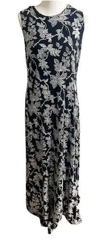 Ronni Nicole Floral Sparkly Maxi Dress Jersey Knit Holiday Special Occasion M/L