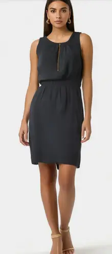 Eliza J Black Sleeveless Dress Woman's 4P Knee Length Gold Exposed Zipper Party