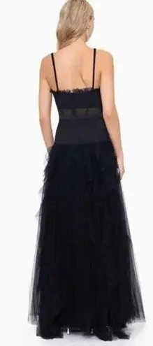 Betsy and Adam "Tia" Long Mesh Corset Ballgown in Black Size US 4