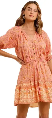 Spell & The Gypsy Collective Spell & The Gypsy Dress Sundown Playdress in Apricot Mini Floral Orange Pink S