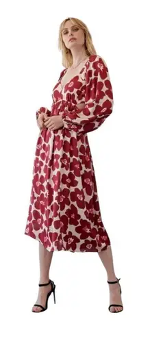 Mittoshop Flower print cut out midi dress NWT