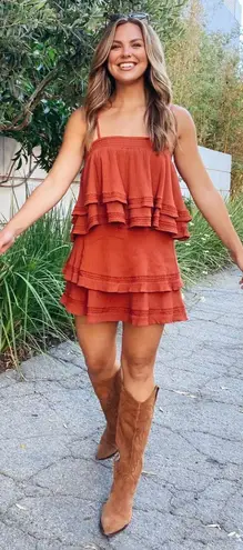 Show Me Your Mumu Aiden Mini Skirt In Burnt Sienna