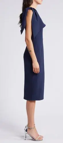 Dress the Population Tiffany One-Shoulder Midi Dress in Midnight Size X-Large