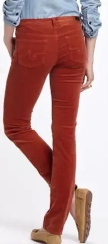 AG Adriano Goldschmied  The Stevie Slim Straight Corduroy Rust Pant Size 27