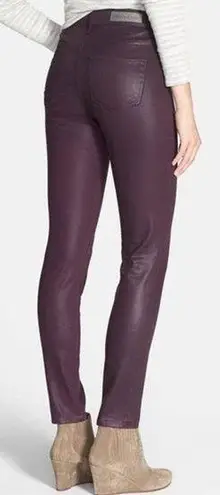 Treasure & Bond Women’s Skinny Wax Coated Burgundy High Rise Ankle Jeans Size 32