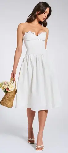 NWT Miss Circle Rowan White Lace Drop Waist Corset Sundress
