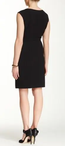 Ellen Tracy Black Front Zip Crepe Sheath Dress