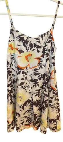 HD in Paris Anthropologie Women 2 Silk Dress Fern & Flower Flowy Slip Dress Boho