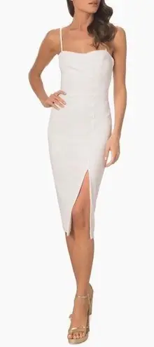 Dress the Population NWOT Alana Front Slit Body-Con Dress in White Size S