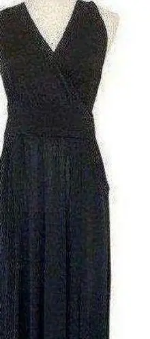 French Laundry  Vintage Wimen’s Black Stretch Split Hem Dress With Pockets Medium