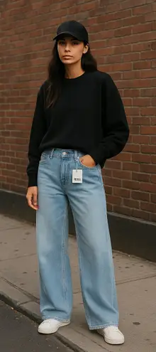 Pistola Jadyn Low-Slung Palazzo Jeans – Size 32 – New With Tags-Light Blue Wash