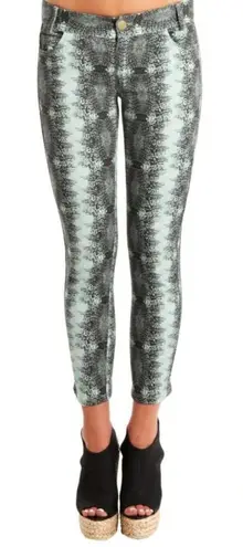 Derek Lam 10 Crosby Pistachio Lizard Print Slim Cropped Skinny Pants Size 2
