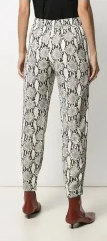 ALC Frank A.L.C. Pants Womens 0 Black White Snake Print Elijah Stretch Tapered Ankle - Image 1