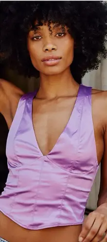 Intimately Free People Happy Hour Cami Purple Satin Size XS NWT