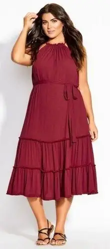 City Chic Tier Fringe Maxi Dress with Tassels NWT Sz 14