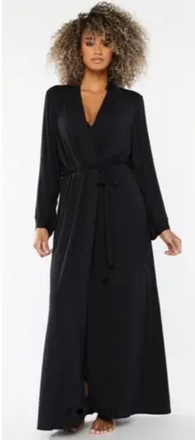 SAVAGE X Fenty Black Lace Cut Out Silky Robe Bedroom Boudoir Sexy Size M/L