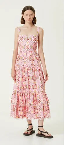 NWOT Borgo de Nor Clio Sweetheart Midi Dress in Palermo Pink Size 10 US (14 UK)