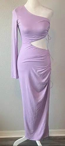 Day & Night Asymmetric Ruched Cut Out Dress Lavender Estimated Size Small - Image 1