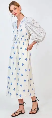 Hunter Bell “Clementine” Blue Medallion Midi Dress Size Medium