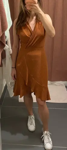 Lucy Paris Burnt Orange Sleeveless Knit Dress Small