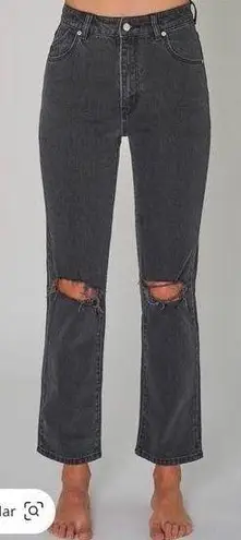 Rolla's NWT High Rise Original Straight Brad Black Worn Jeans size 27