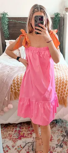 Antonio Melani Pink Dress With Orange Bow Straps  - Image 2