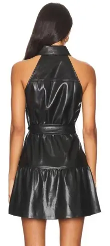 Alice + Olivia NWT Miranda Faux Leather Tie‑Waist Minidress Size 8
