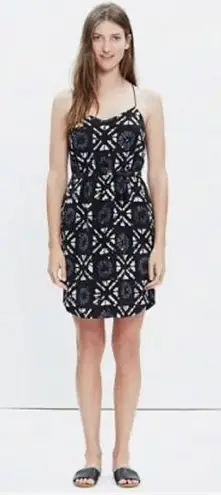 Madewell  starview batik grid print silk mini dress