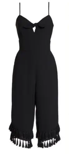 Adelyn Rae Sandy Black Tassel Midi Jumpsuit