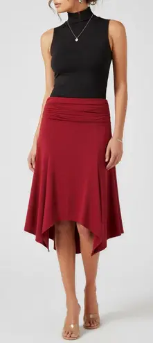 Danielle Guizio GUIZIO Soffiano Asymmetrical Skirt, Bordeaux, Small