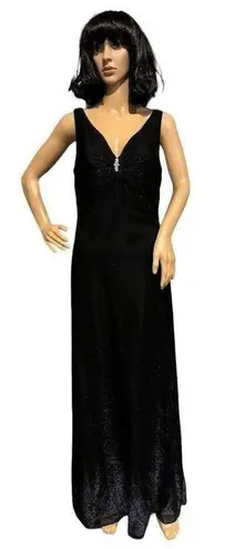 Onyx Nite  Iridescent Dark Black Blue Sleeveless Embellished Formal DRESS size 12