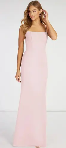 Azazie NWY TAYLA Sheath Square Neckline Chiffon Floor-Length Blushing Pink Sz A4