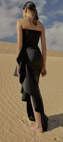 Solace London Aryana Strapless Ruffled Satin Gown