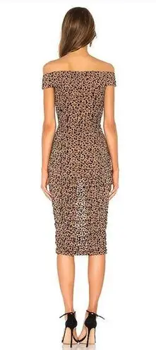 Majorelle  Tabitha Midi Dress in Tan Leopard