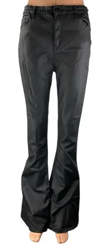 Edikted Women's Black High Waisted Coated Flare Bootcut Trousers Pants Size XL - Image 1