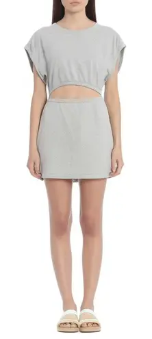 OFFLINE Aerie Womens Large Light Grey Cut Out Mini Dress Short Sleeve Trendy Gray