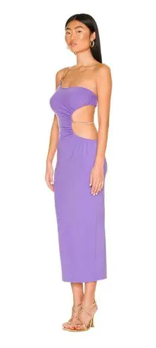 We Wore What Cocktail Snake Chain Cut Out Maxi Dress Electric Purple Medium NWT