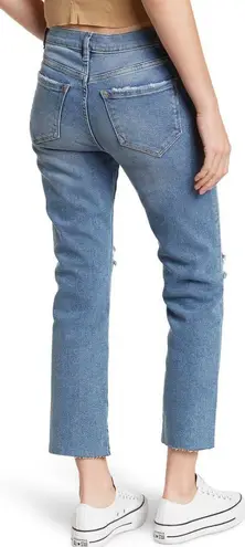 Kensie Distressed Slim Straight Jeans