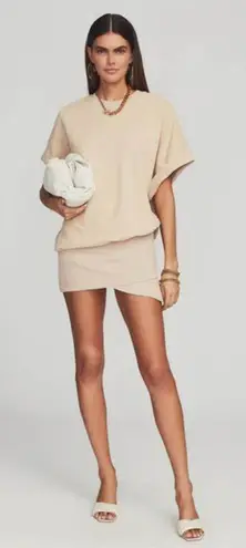 Retrofete Coleen Sweatshirt Mini Dress in Tan Size Large