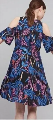 Maeve Anthropologie  Elia Cold Shoulder Floral Dress 0