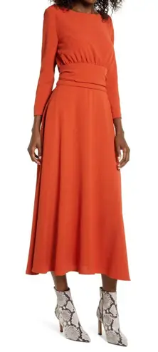 Julia Jordan 💖 NWT Dark Orange 3/4 Sleeve Midi Dress