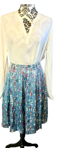 VERA WANG LAVENDER LABEL Silk Pleated Skirt Blue Size 0