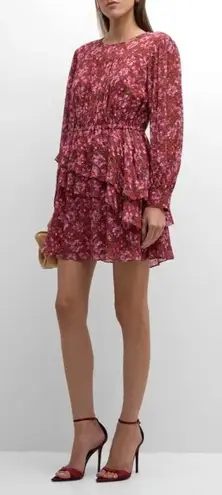 Sachin + Babi Meg Floral Print Ruffle Chiffon Mini Dress Size M Bordbloom NWT