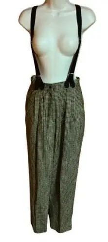 Vtg 80s smarty pants NY plaid suspender pants Size undefined