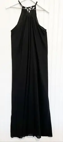 Regina Donde Black Cotton Maxi Dress Resortwear Travel Lagenlook Vacation Beachy